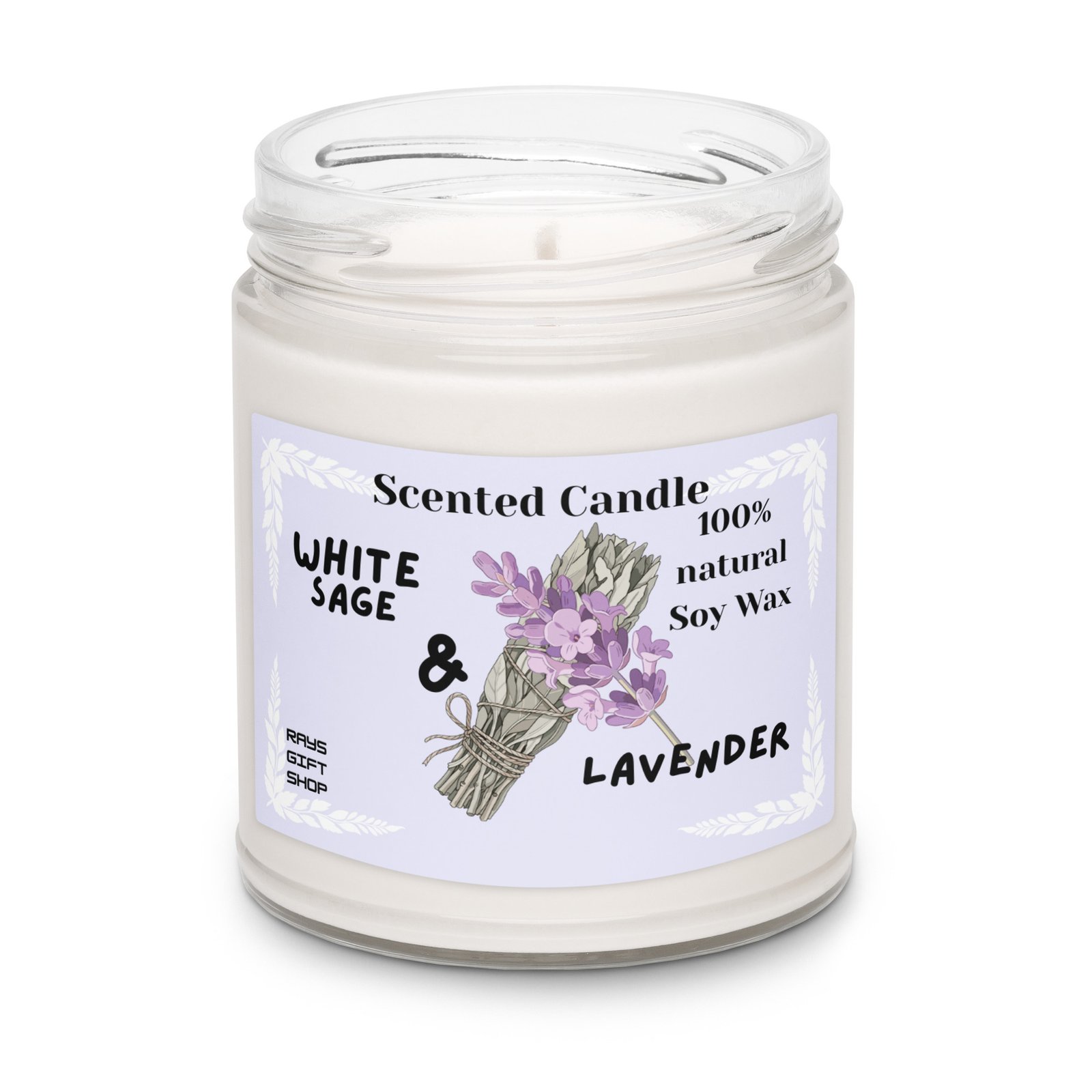 White Sage & Lavender Candle - Image 3